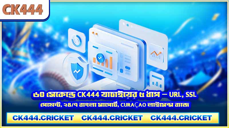 ৬০ সেকেন্ডে CK444 যাচাইয়ের ৫ ধাপ — URL, SSL, পেমেন্ট, ২৪/৭ বাংলা সাপোর্ট, Curaçao লাইসেন্স ব্যাজ